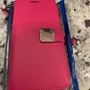 Pink Genuine Leather IPhone Case (14/15 PLUS)
